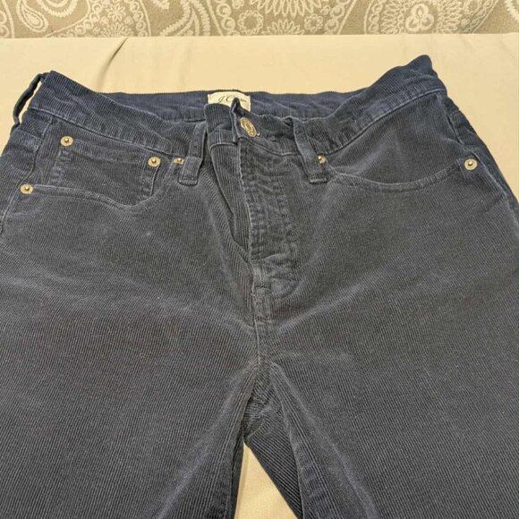 J. Crew Corduroy 5 Pocket Dark Wash Blue Jeans Womens 28 Pullon Zip Fly - Picture 2 of 14